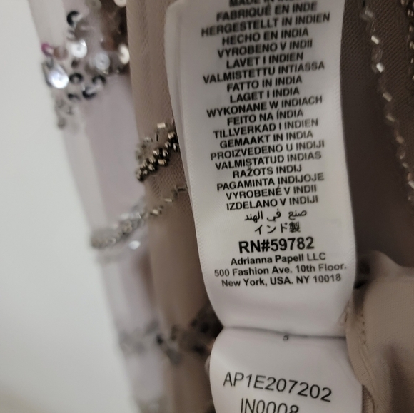 Adrianna Papell Beaded Boat Neck Cap Sleeve Gown - Picture 7 of 7